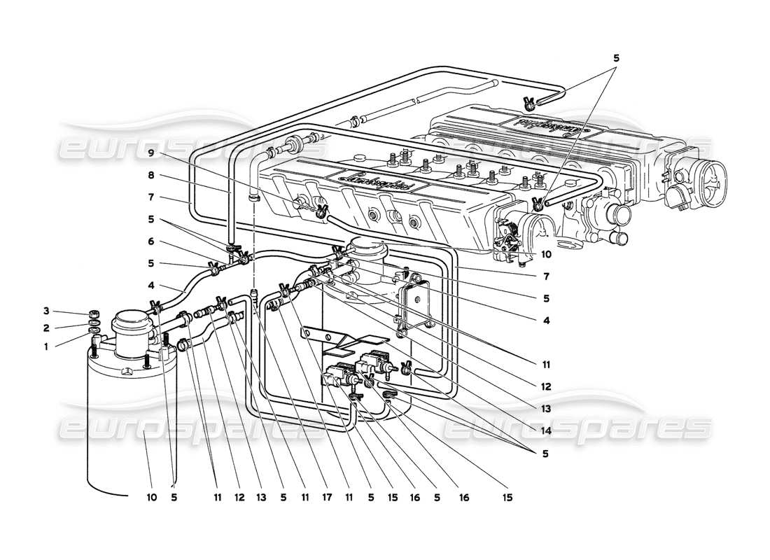 lamborghini diablo 6.0 (2001) fuel system part diagram