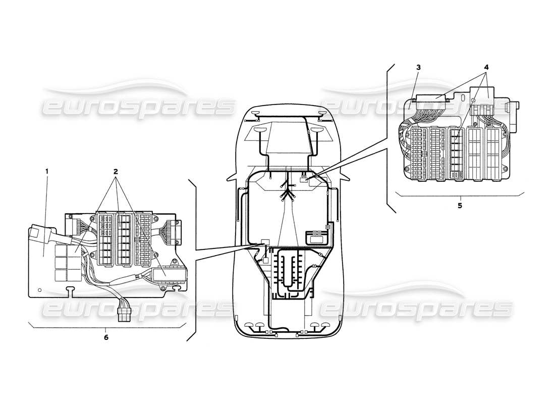 lamborghini diablo 6.0 (2001) electrical system part diagram