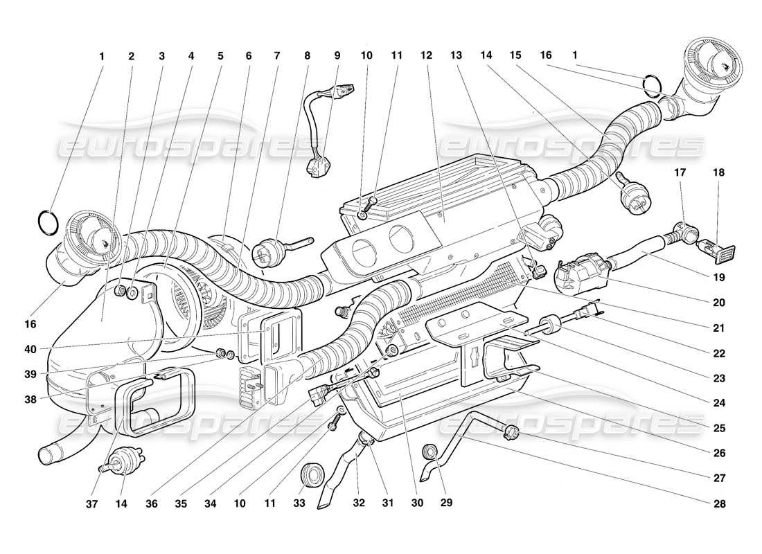 lamborghini diablo sv (1997) climate control part diagram