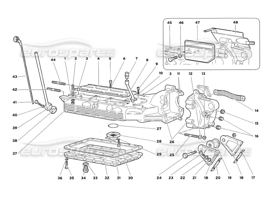 lamborghini diablo sv (1999) oil sump part diagram