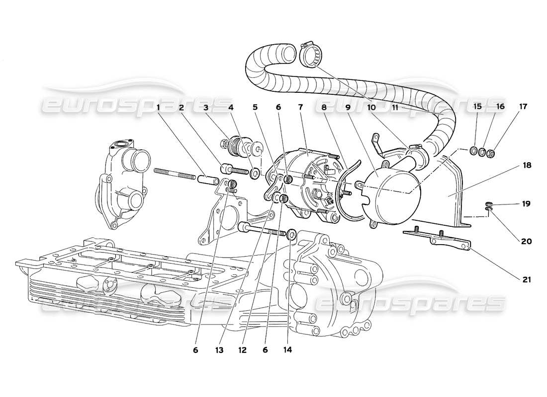 lamborghini diablo sv (1999) alternator part diagram