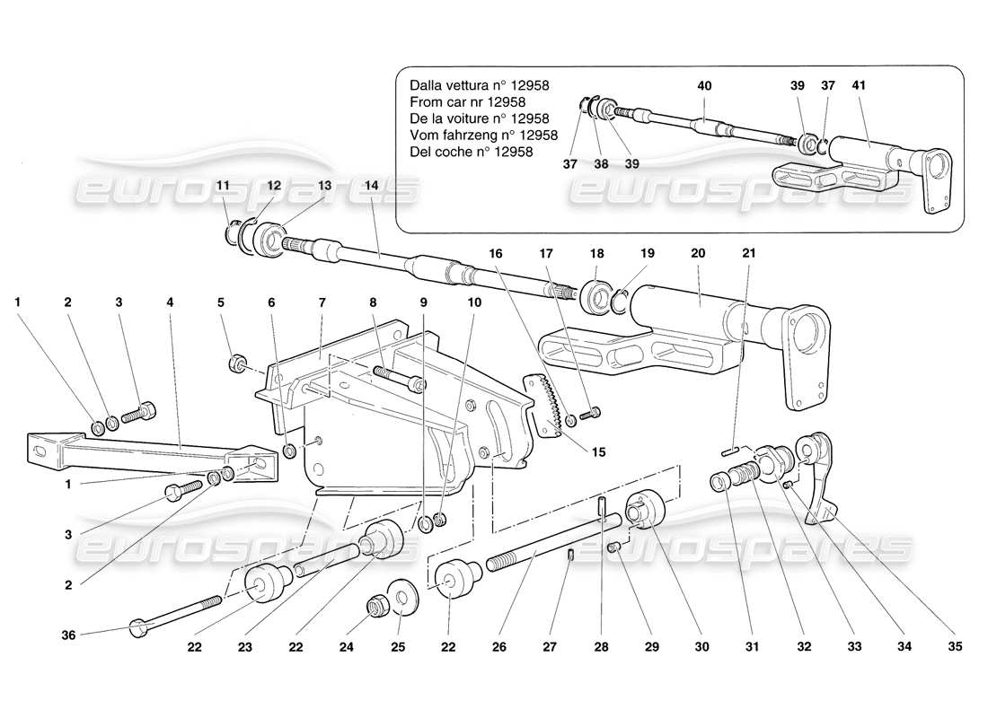 lamborghini diablo sv (1998) steering part diagram