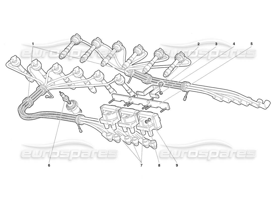 lamborghini diablo sv (1998) electrical components part diagram