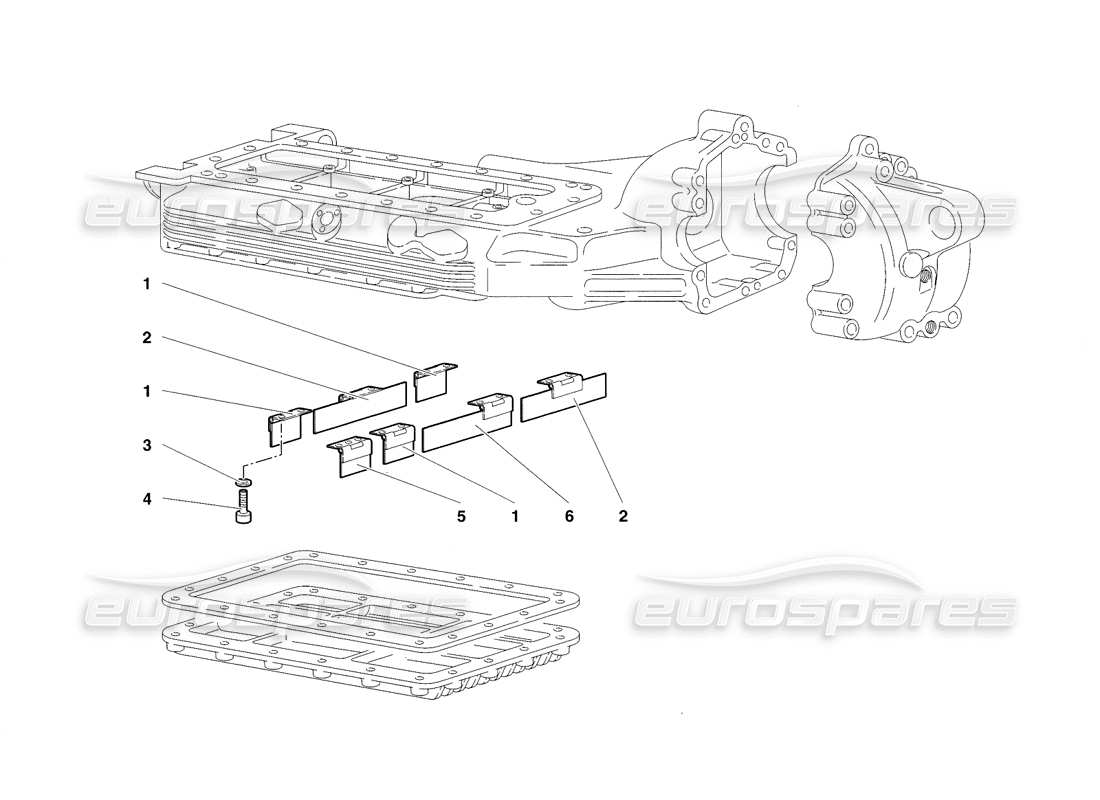 lamborghini diablo sv (1998) oil sump deflectors part diagram