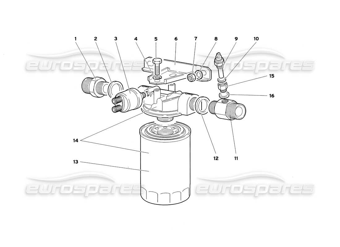 lamborghini diablo sv (1999) engine oil filter part diagram