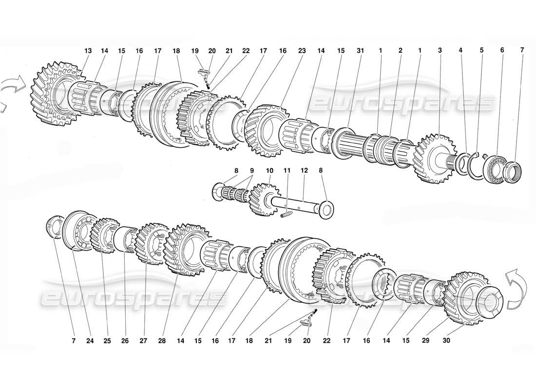 lamborghini diablo (1991) driven shaft part diagram