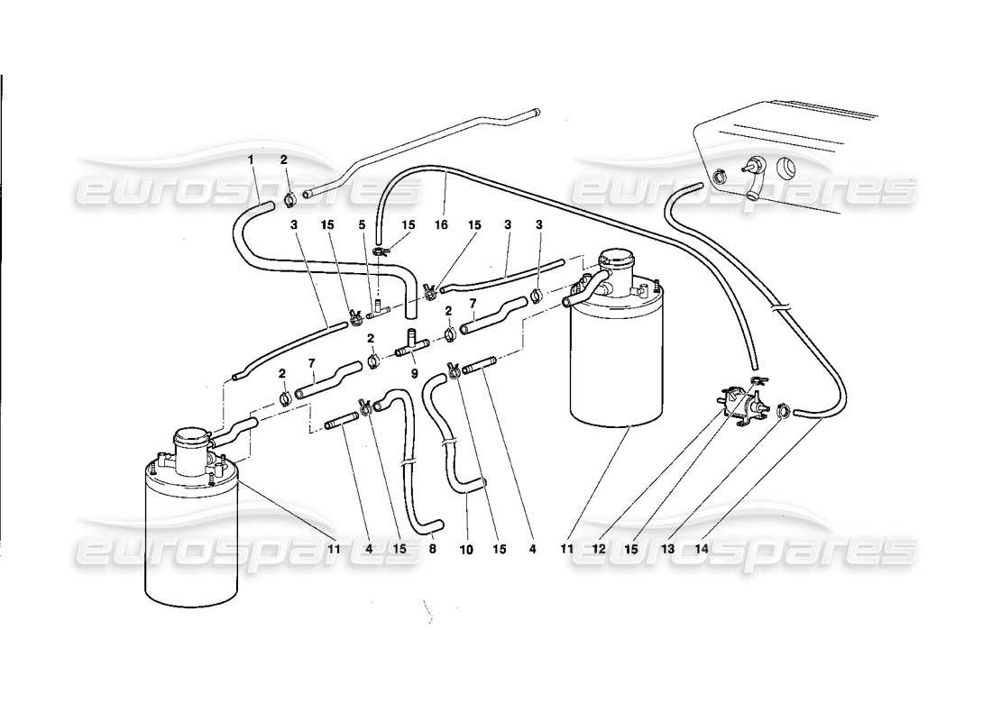 lamborghini diablo (1991) fuel system part diagram