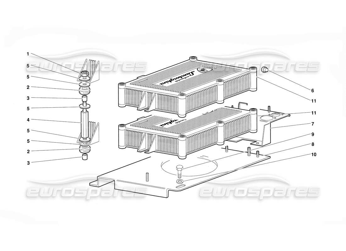 lamborghini diablo (1991) electronic injection units part diagram