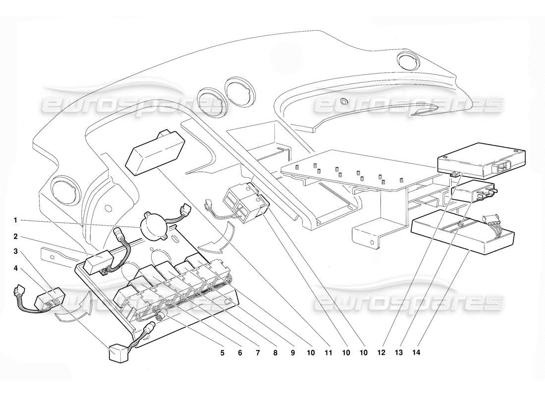 lamborghini diablo (1991) electrical system part diagram