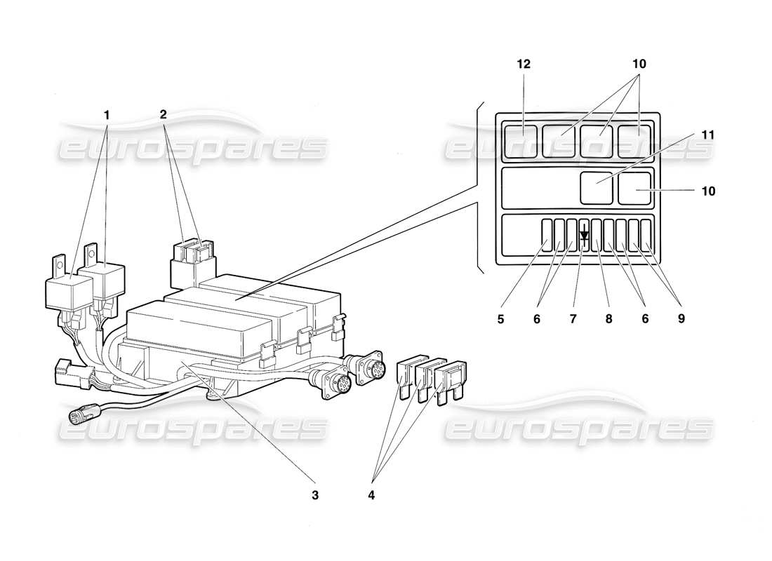 lamborghini diablo sv (1997) electrical system part diagram