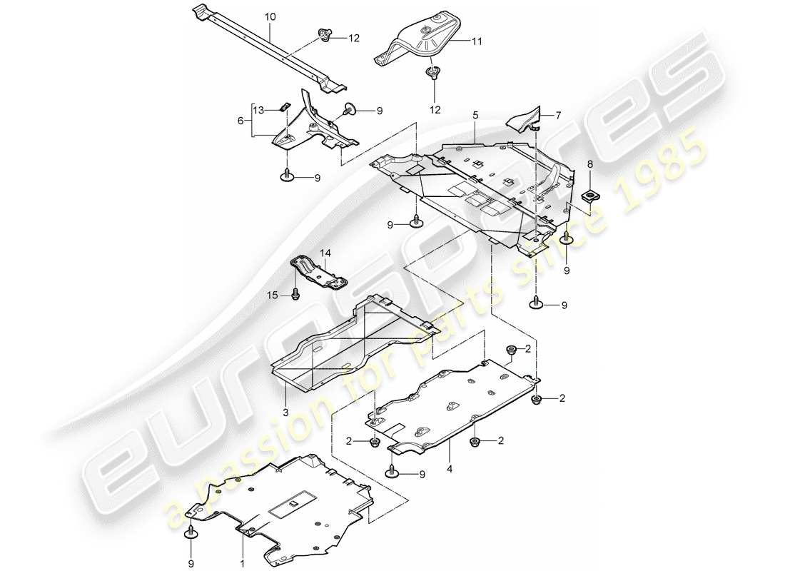 a part diagram from the porsche 997 gen. 2 (2010) parts catalogue