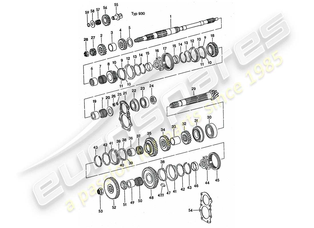 a part diagram from the porsche 911 turbo (1976) parts catalogue