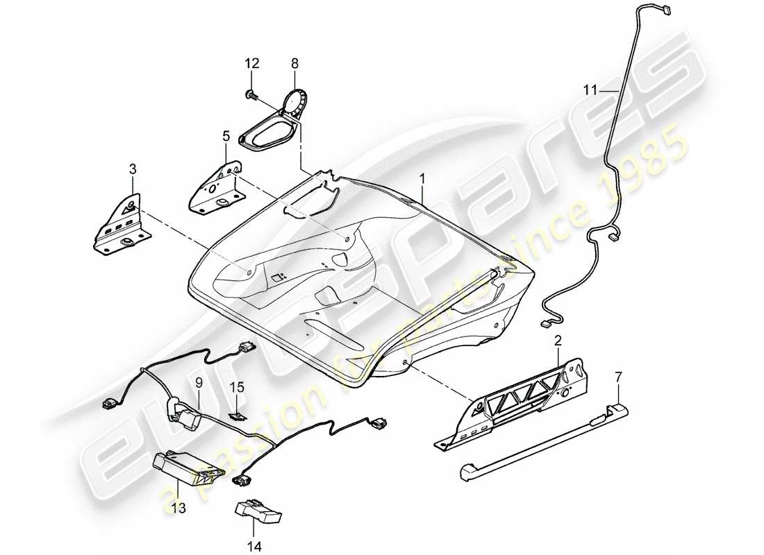 porsche 997 (2008) seat part diagram