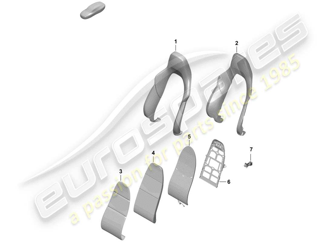 porsche boxster spyder (2019) foam part part diagram