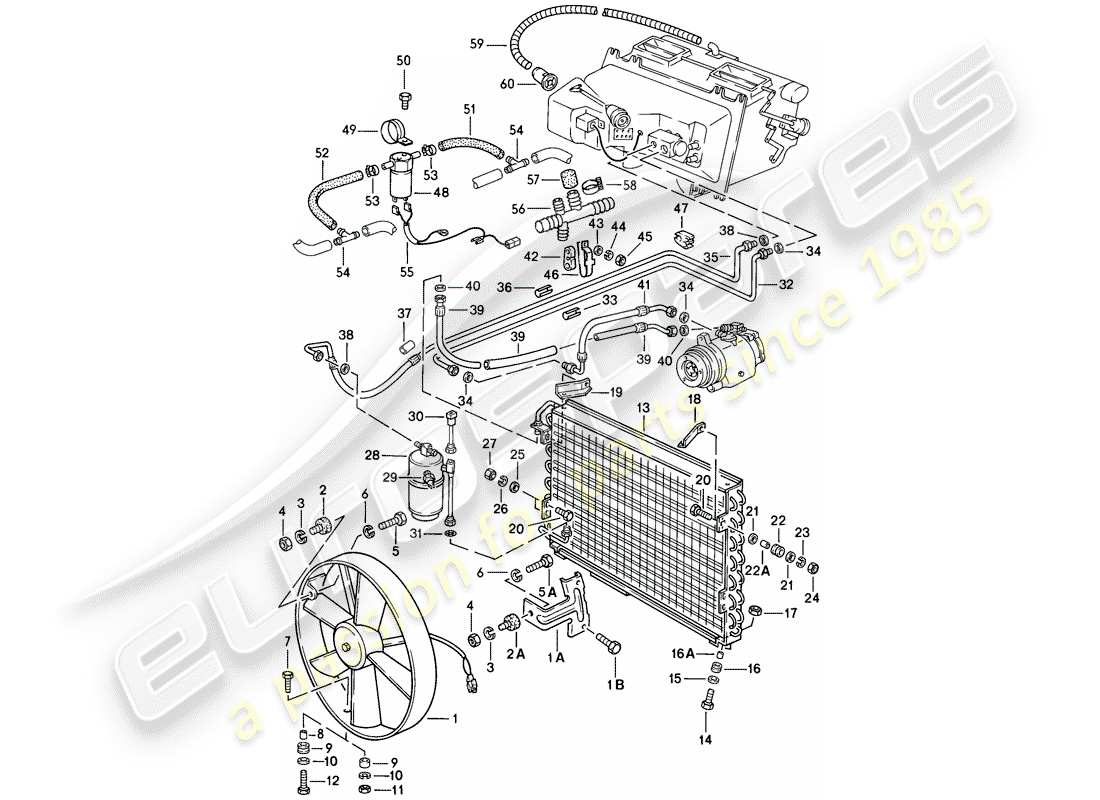 porsche 928 (1978) for - m 573 - lines - fan part diagram