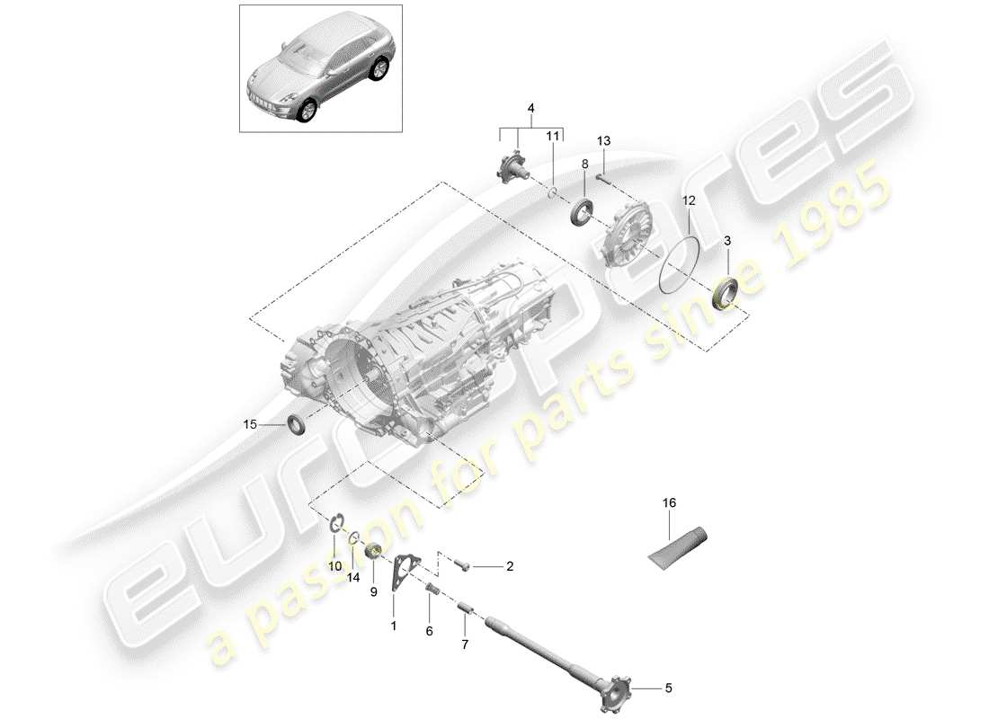 porsche macan (2018) - pdk - part diagram