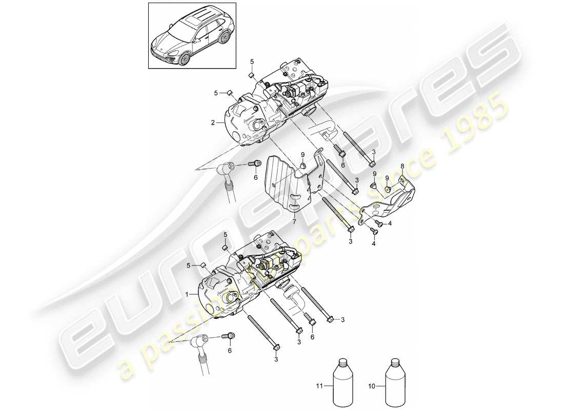 porsche cayenne e2 (2017) compressor part diagram