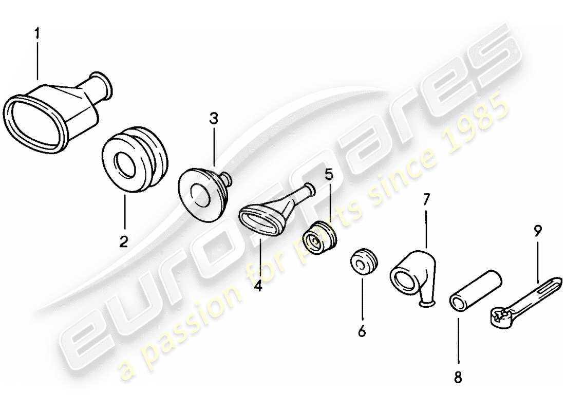 porsche 944 (1987) grommet - tie wrap part diagram