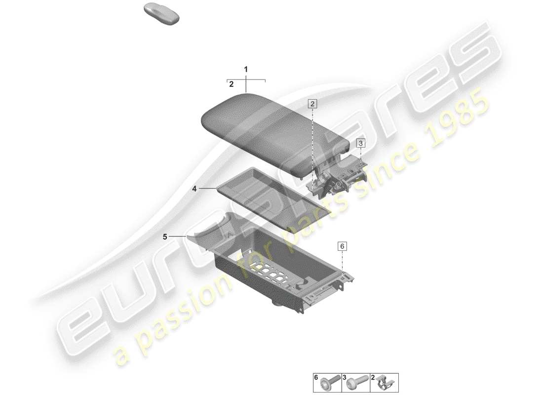 porsche 2020 center console part diagram