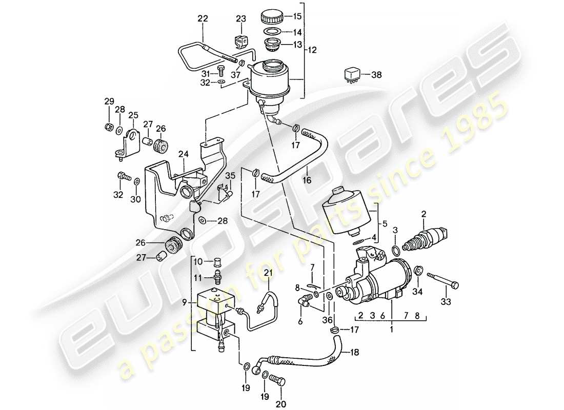 porsche 928 (1991) automatic transmission - lock control 1 - d - mj 1990>> part diagram