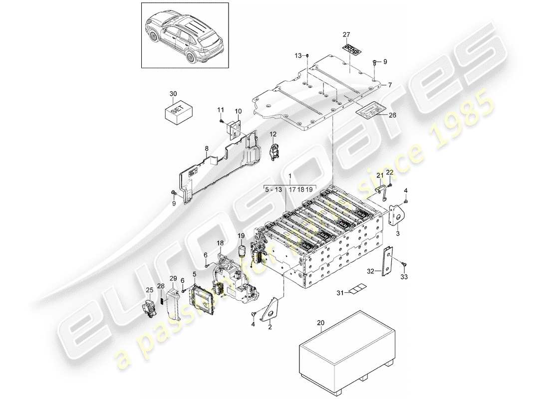 porsche cayenne e2 (2015) hybrid part diagram