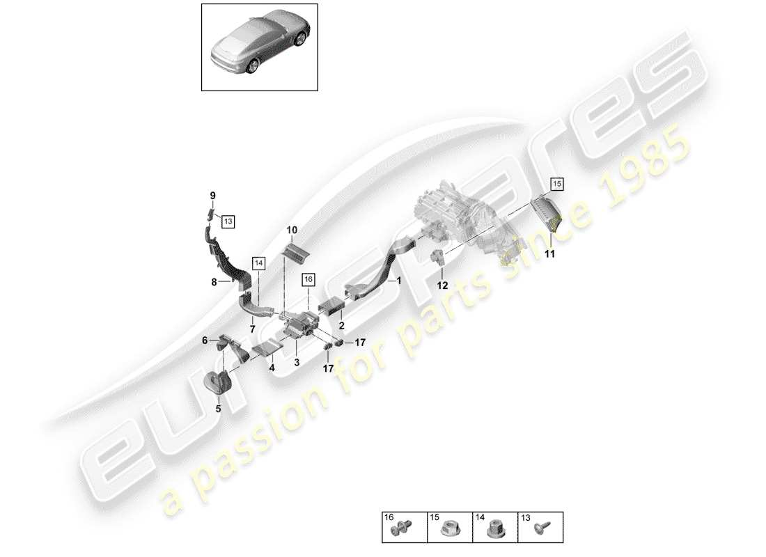 porsche panamera 971 (2020) air duct part diagram