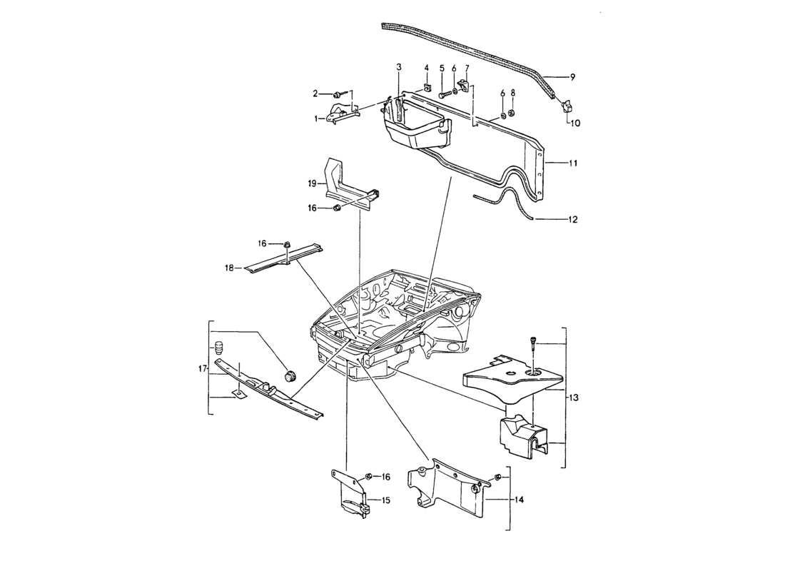 porsche 964 (1994) cover - front end part diagram