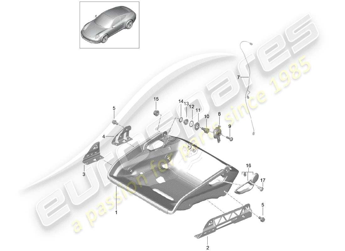 porsche 991 (2013) seat part diagram