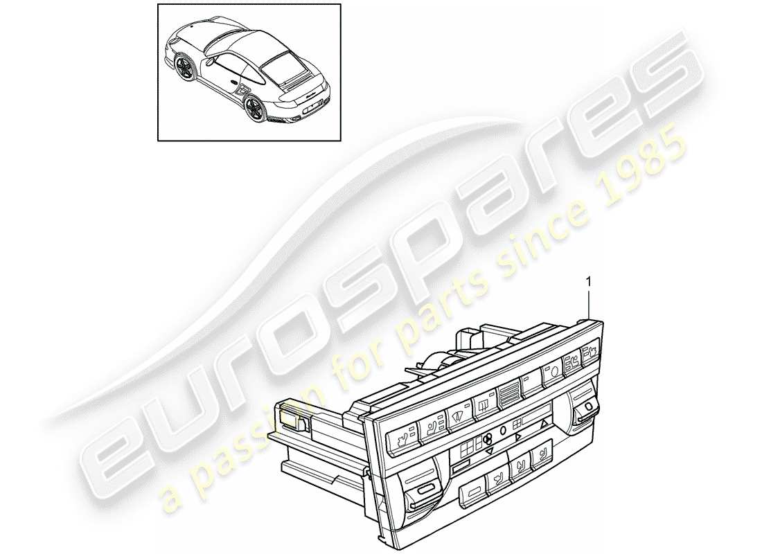 porsche 911 t/gt2rs (2013) control switch part diagram