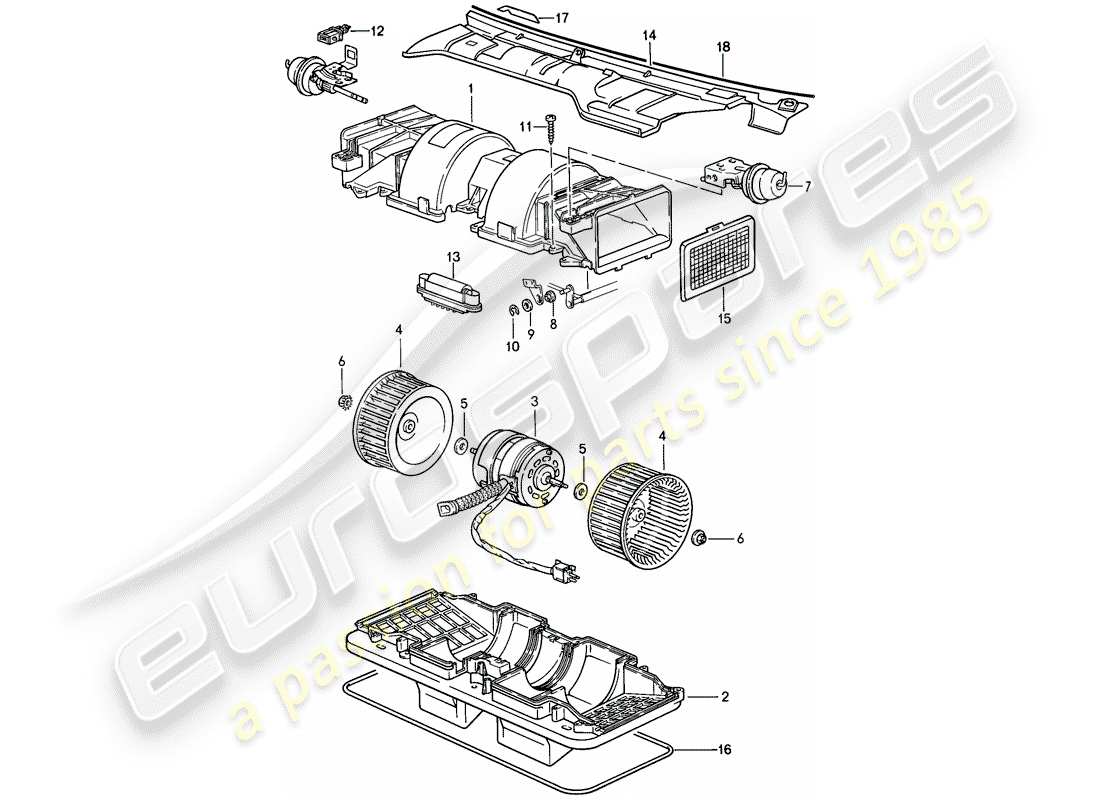 porsche 944 (1987) fan part diagram