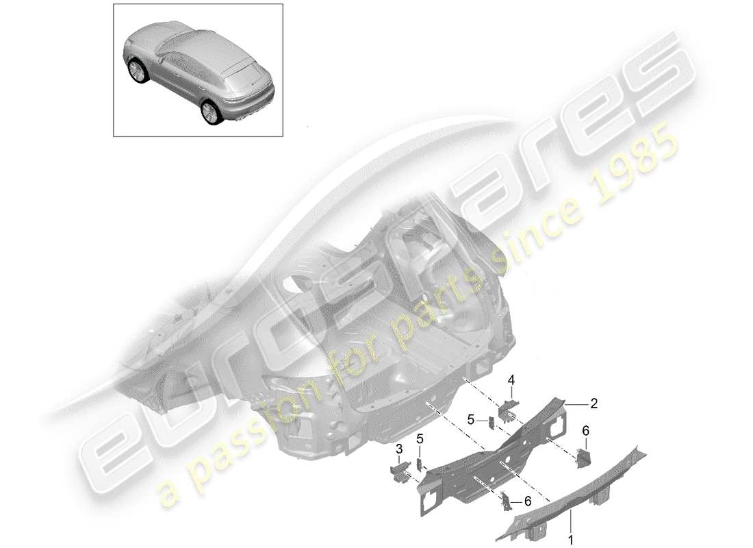 porsche macan (2020) end plate part diagram