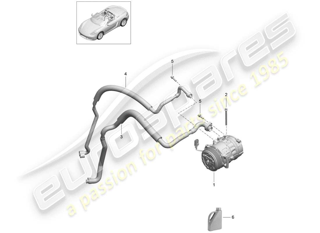 porsche 718 boxster (2018) compressor part diagram