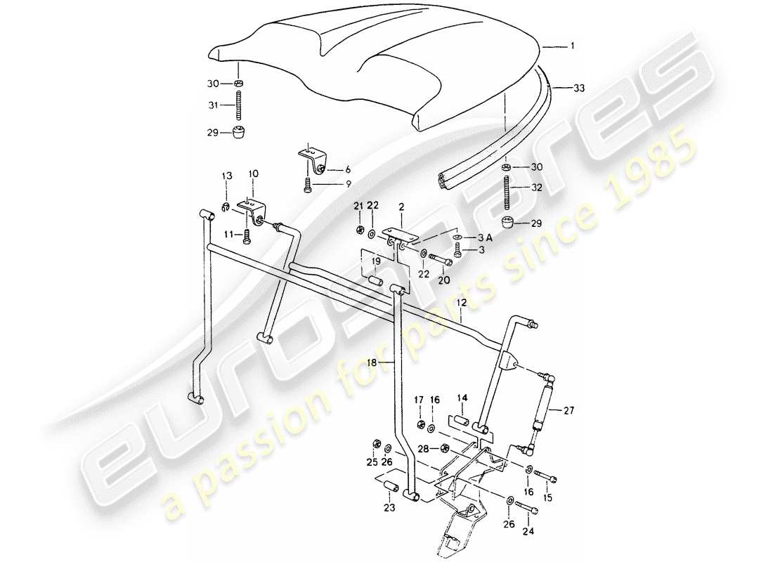 porsche 964 (1992) rear covering part diagram