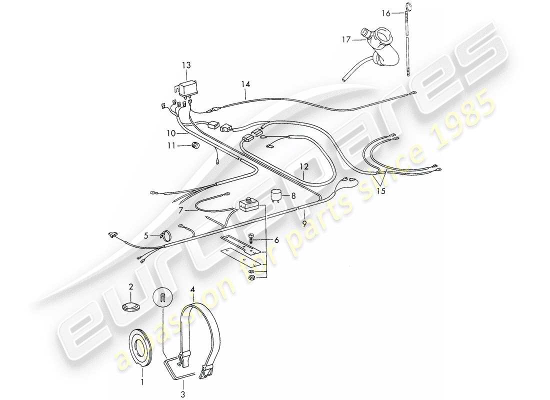 porsche 911/912 (1969) air conditioner - electrical components - accessories part diagram