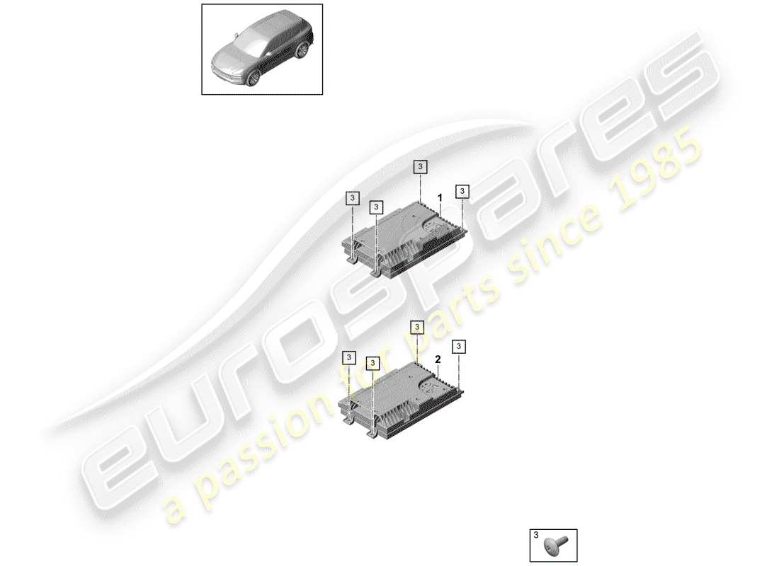 porsche cayenne e3 (2019) amplifier part diagram