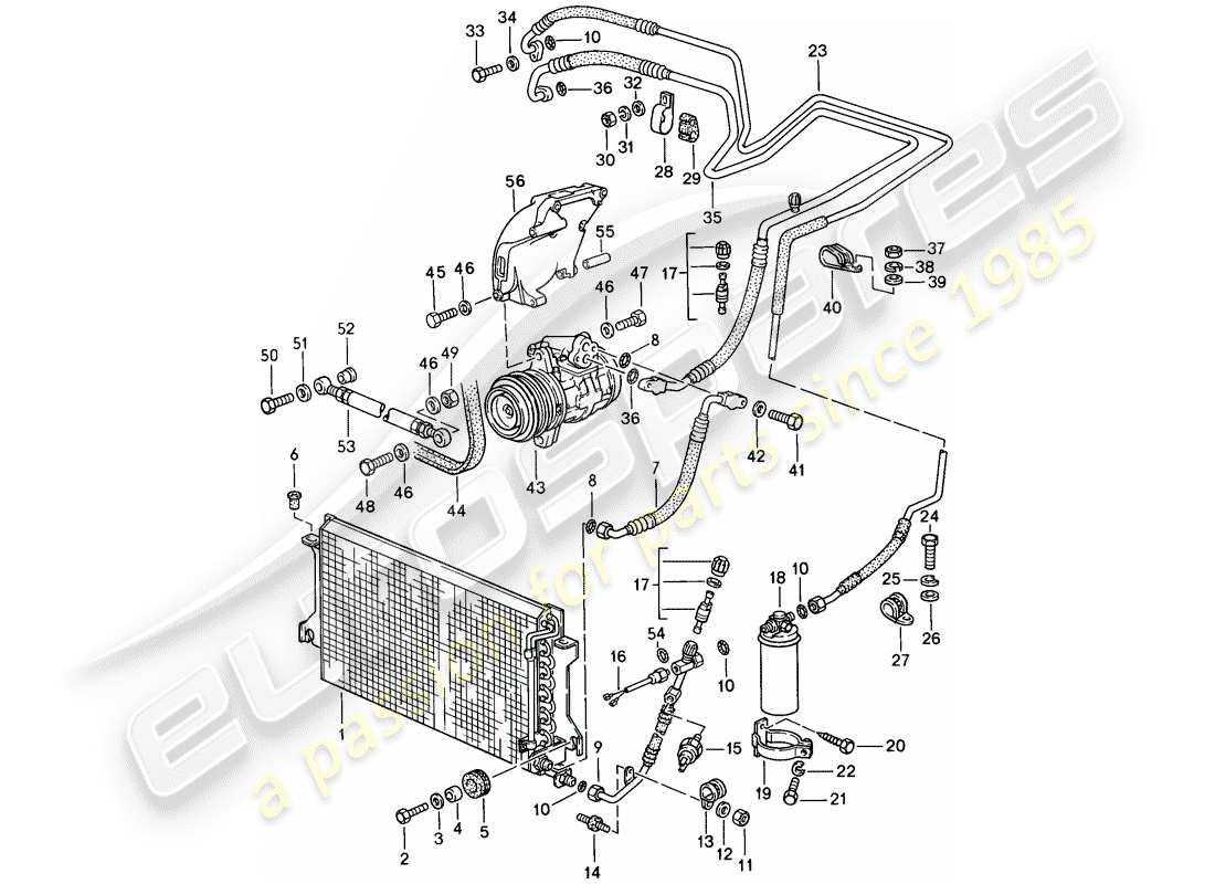 porsche 944 (1987) refrigerant circuit part diagram