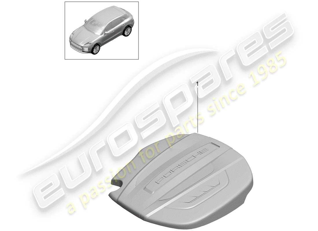 porsche macan (2019) engine cover part diagram