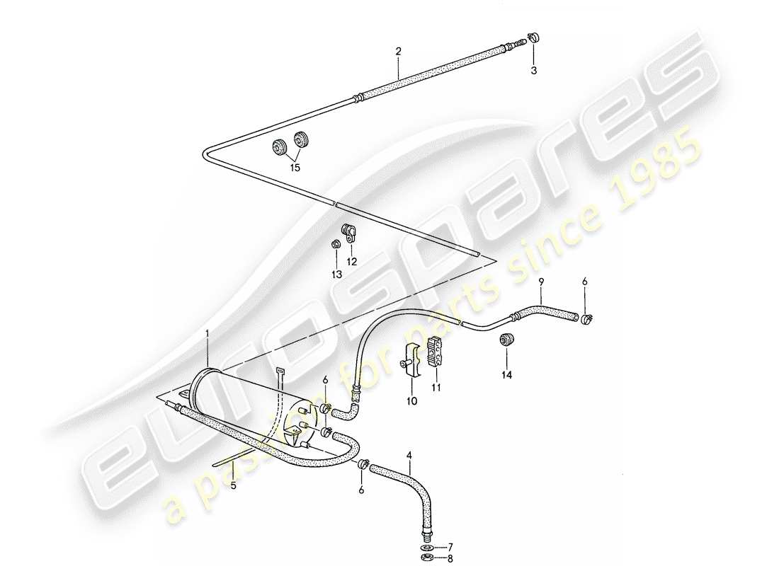 porsche 959 (1987) evaporative emission canister part diagram