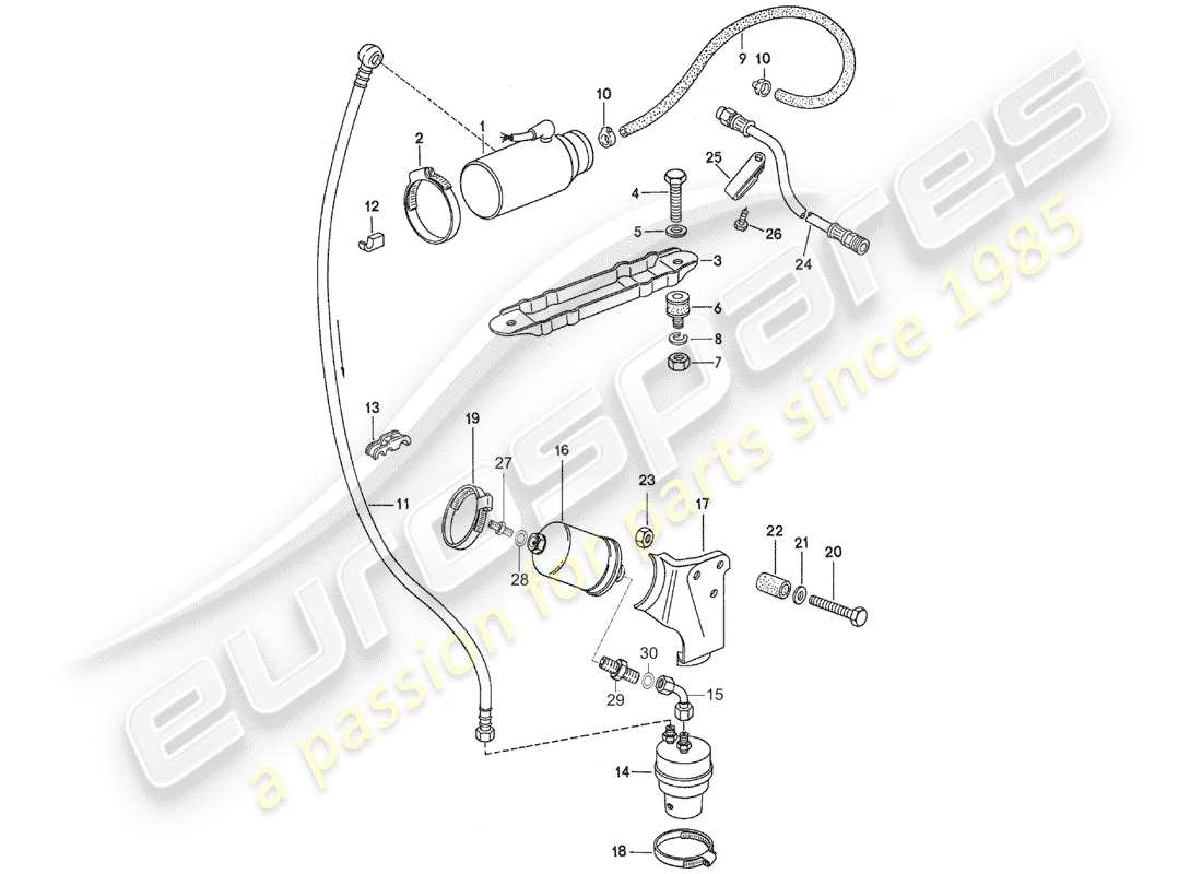 porsche 911 (1974) fuel system - d - mj 1975>> part diagram