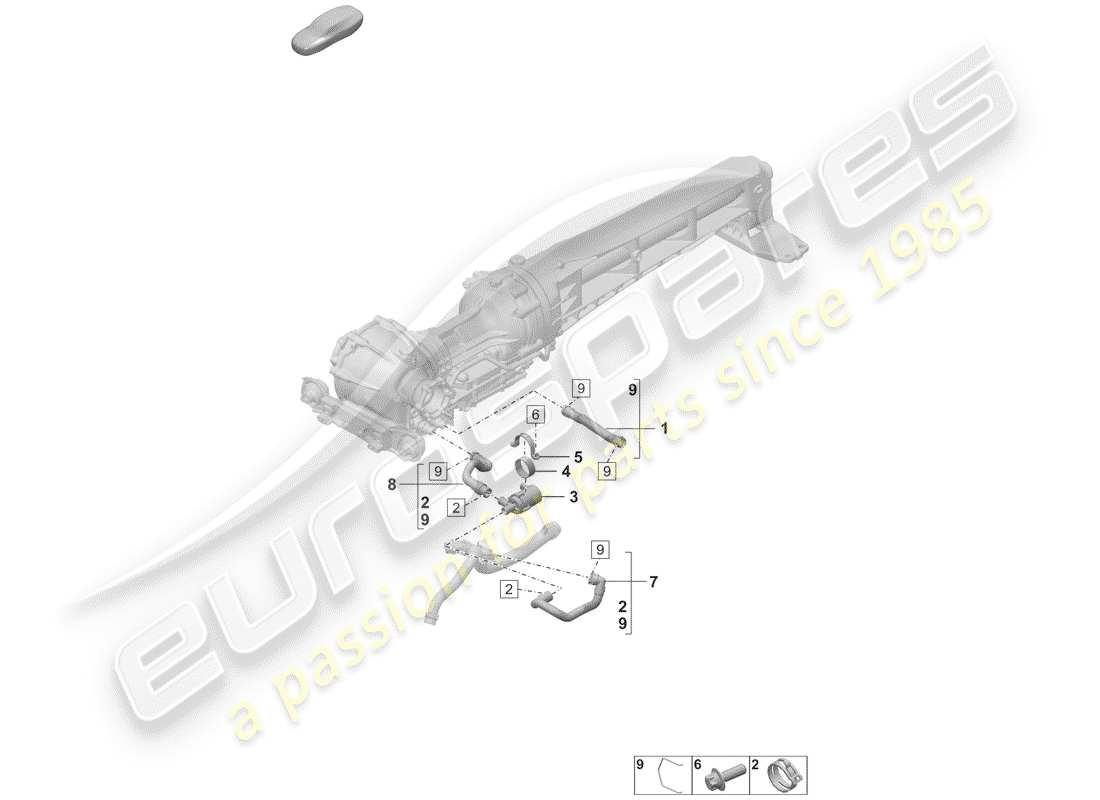 porsche 2020 front axle differential part diagram