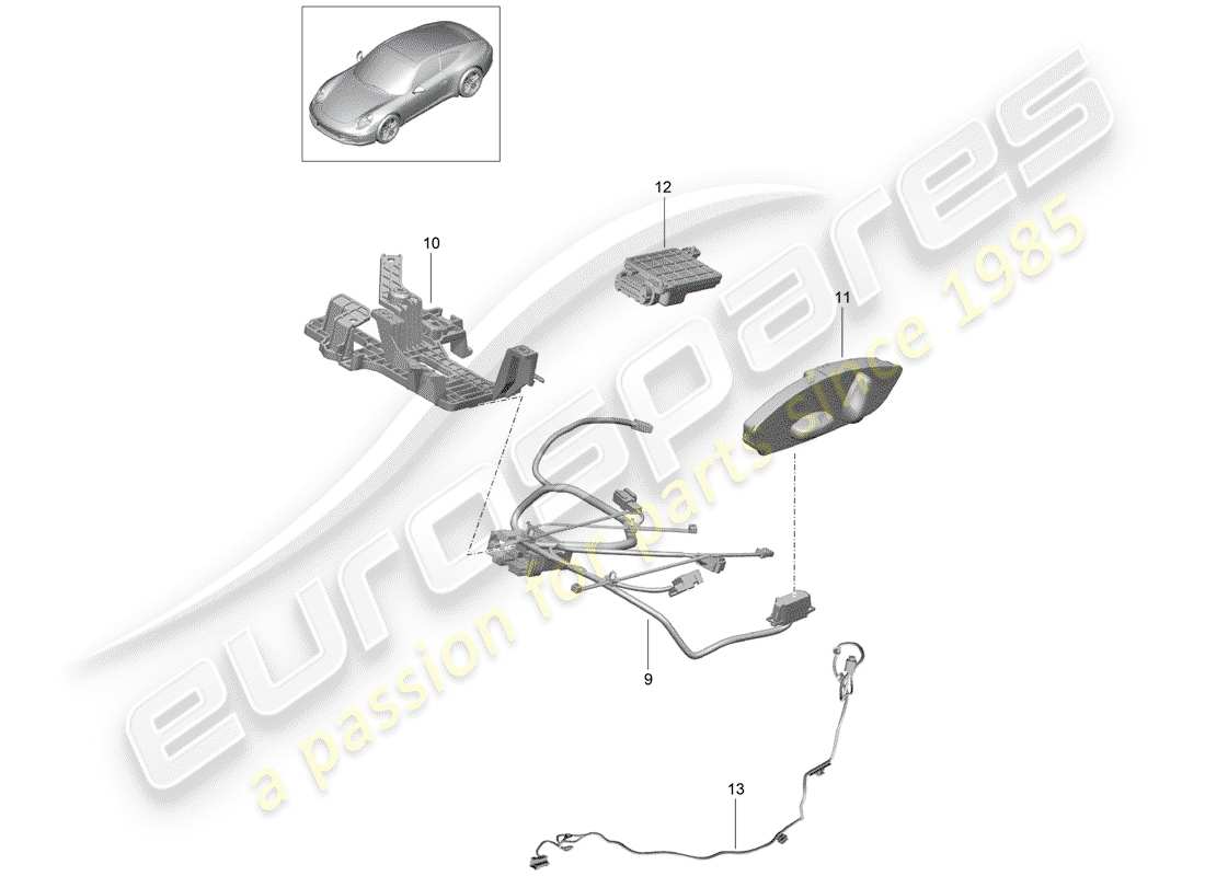 porsche 991 (2012) harness part diagram