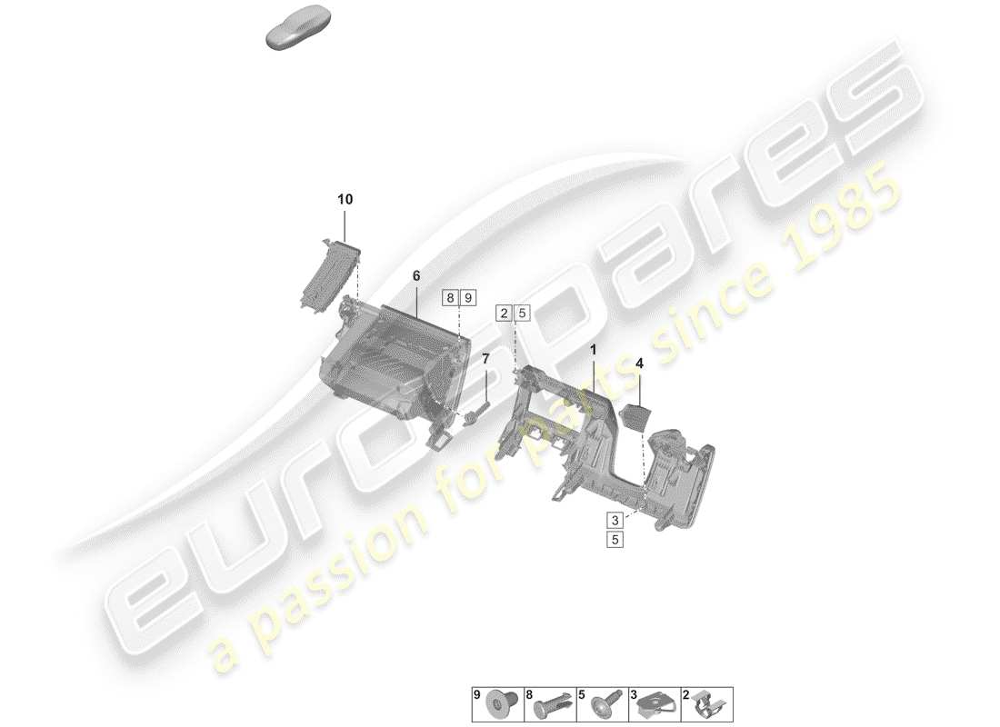 porsche 2020 glove box part diagram