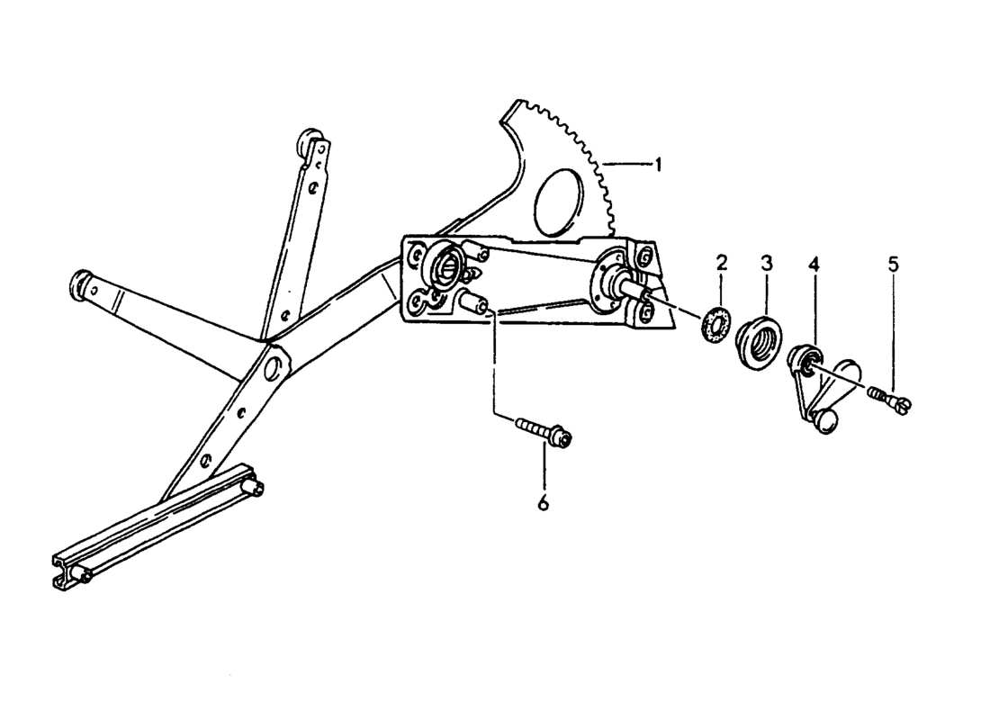 porsche 964 (1994) window regulator - manually part diagram