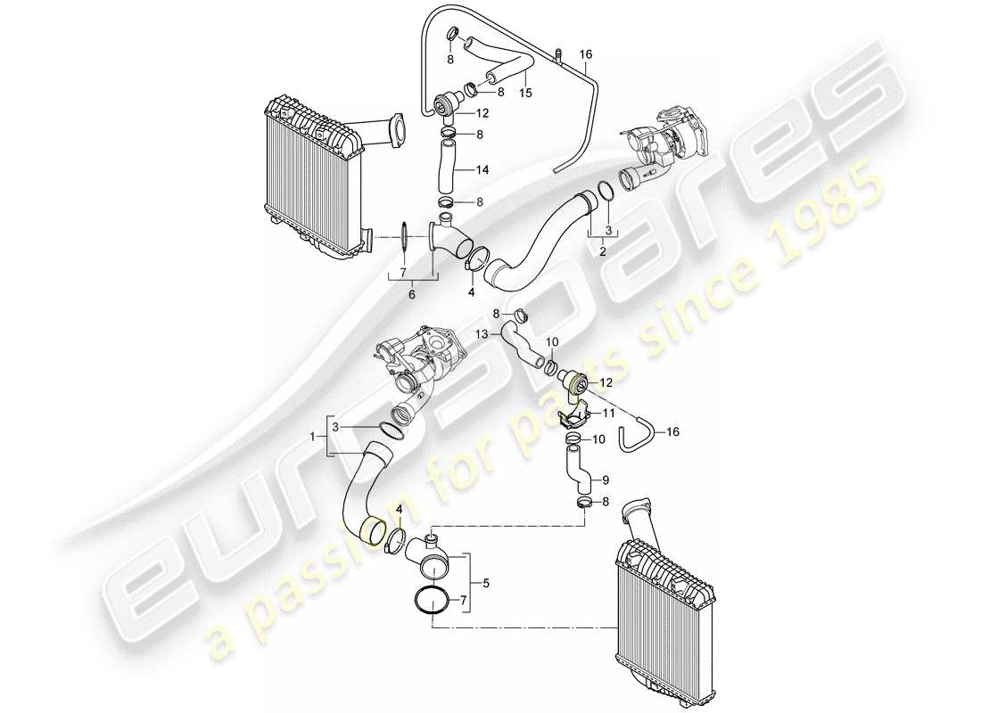 porsche cayenne (2010) supercharging 1 part diagram