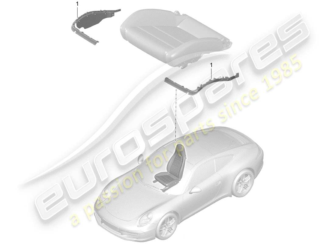 porsche 991 (2013) padding for seat part diagram