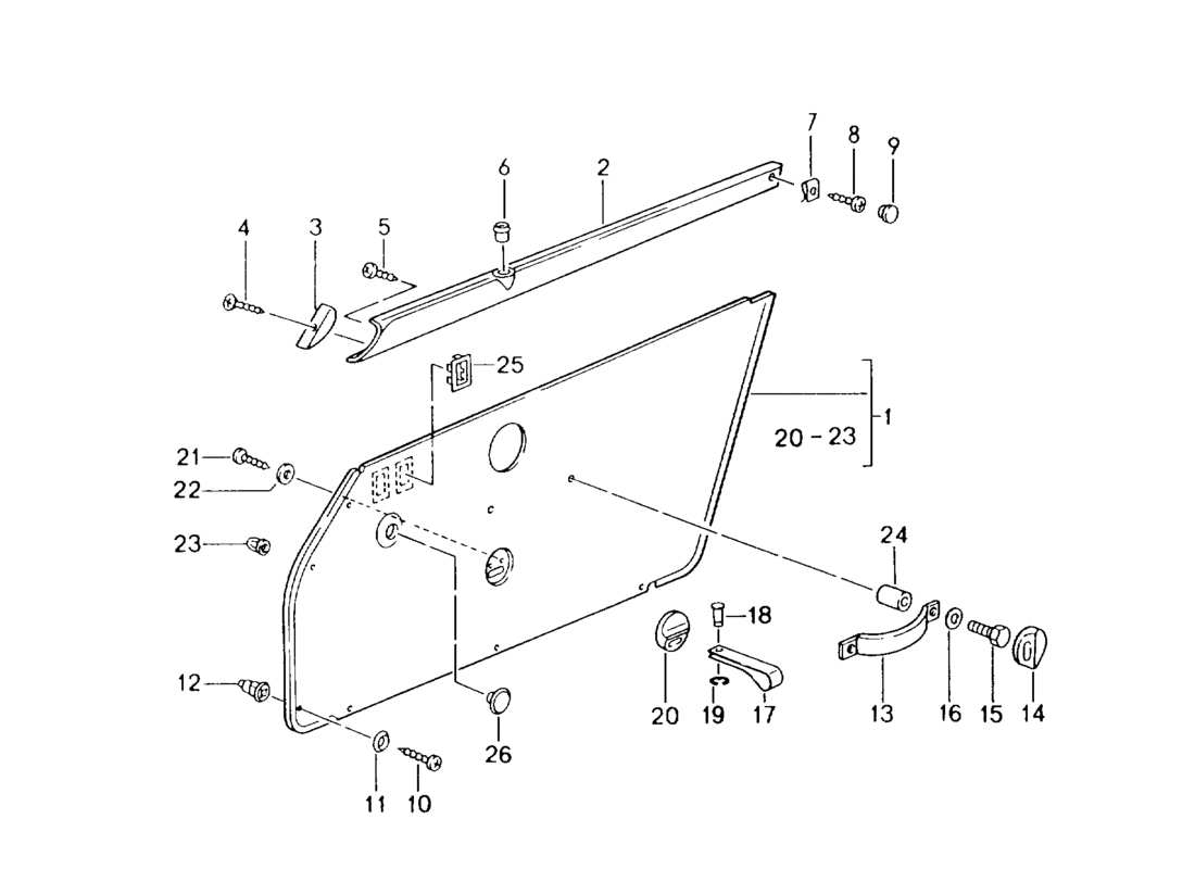 porsche 964 (1994) interior equipment - doors part diagram