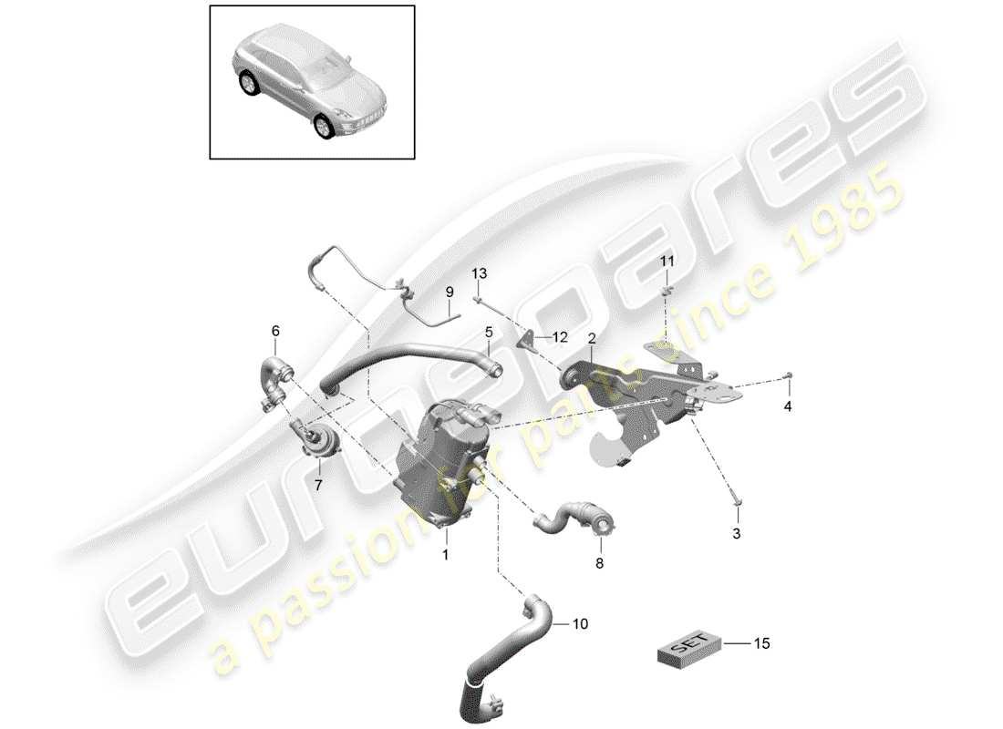 porsche macan (2015) additional heater part diagram