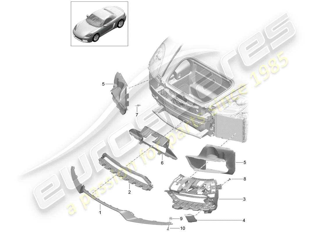 porsche 718 boxster (2018) air duct part diagram