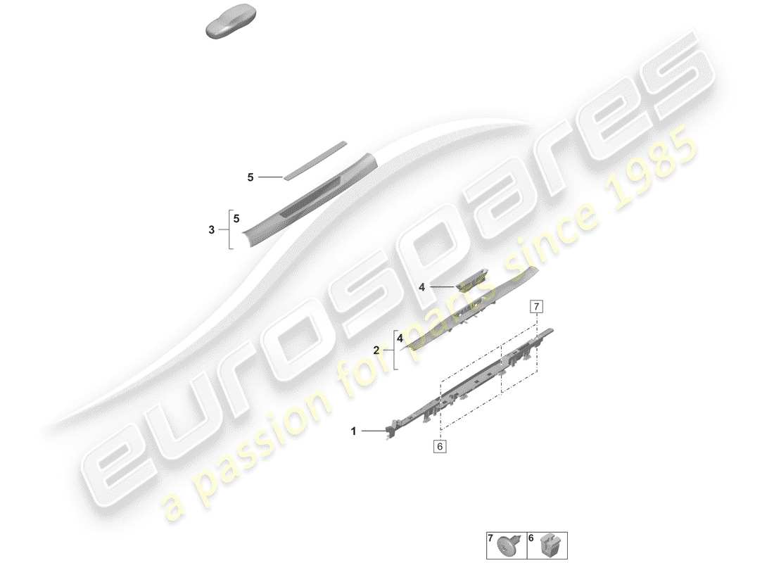 porsche 2019 side member trim part diagram