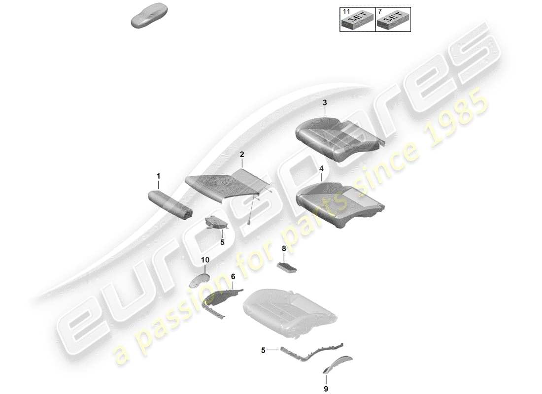 porsche boxster spyder (2020) foam part part diagram